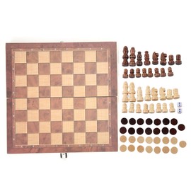 3‑In‑1 Chess Checkers Gobang Folding Chess Board Portable Interactive Chess Game ToyS  24 x 24cm / 9.4 x 9.4in