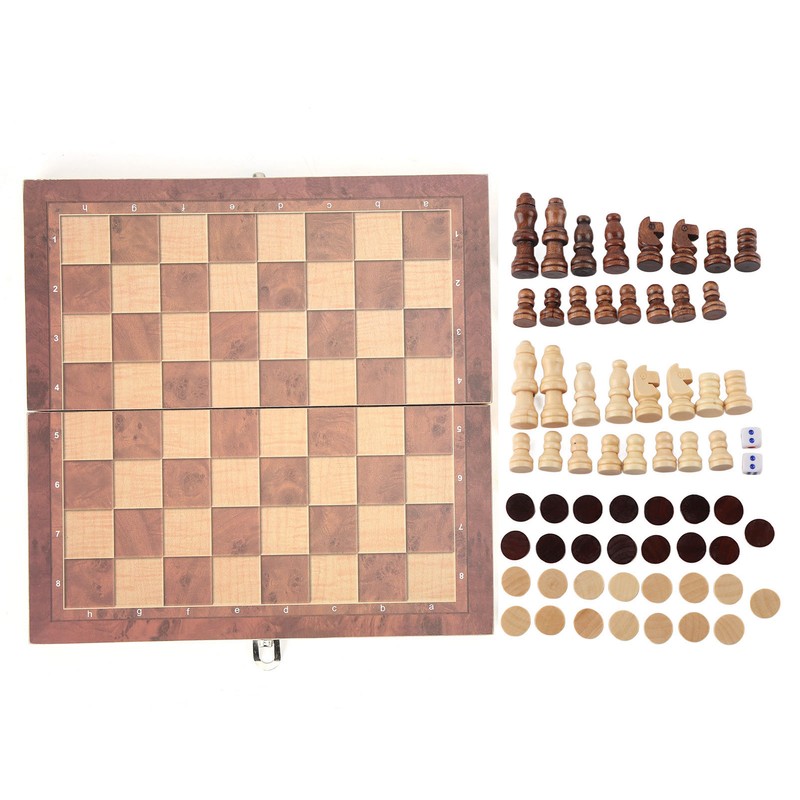 3‑In‑1 Chess Checkers Gobang Folding Chess Board Portable Interactive Chess