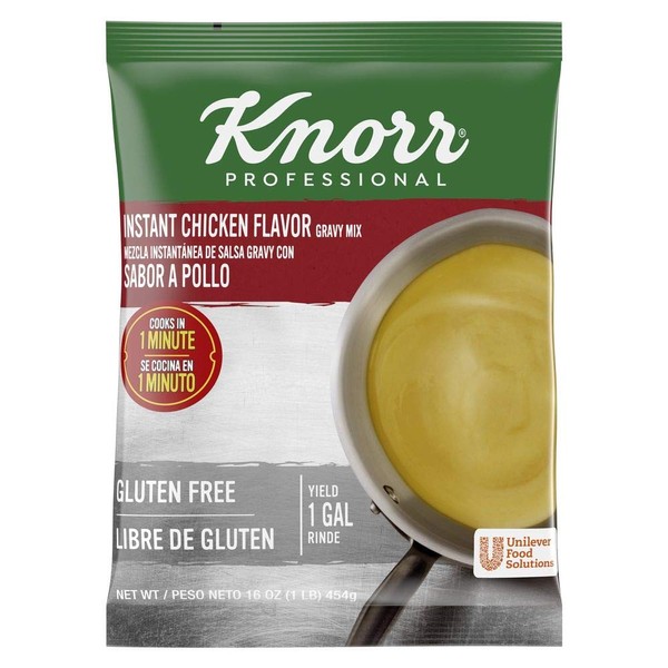 Knorr Professional Chicken Gravy Mix, Gluten Free, No Artificial Flavors or Preservatives, Colors from Natural Sources,1 lb, Pack of 6