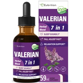 Eubrition Valerian Root Sleep Support Drops, Passion Flower, Chamomile, Lavender, Soursop Leaves, & Hibiscus Herb Extract Supplement Tincture for Sleep Soundly & Deeply. Perfect with Sleep Sounds. 2oz