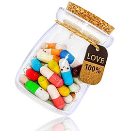 Capsule Letters Message in a Bottle - Love Letter for Valentine's Day, Birthday - Cute Things Gifts for Boyfriend/Girlfriend (Mixed Color 50pcs)