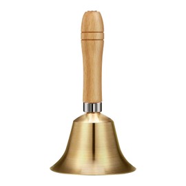 GmeDhc Gsrhzd Bell, 1 Piece Table Bell, Classic Hand Bell, Metal Bells with Wooden Handle, for School, Dinner at the Reception, Hotel Service, Meditation Prayer