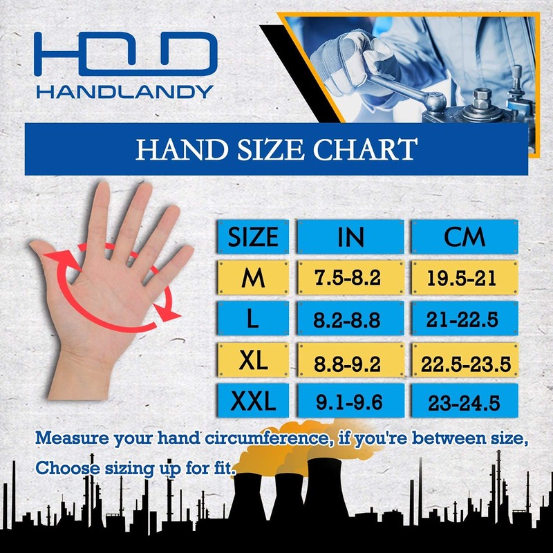 HANDLANDY Men Leather Gardening Gloves, Utility Work Gloves for Garden