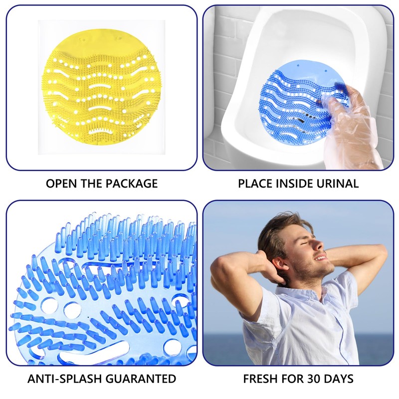 Urinal Screen Deodorizer, 12 Pack Urinal Cakes Bulk Scented Anti-Splash,