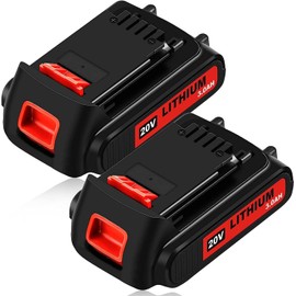 2 Pack 20Volt 3.0Ah MAX LBXR20 Repalcement for Black and Decke 20v Lithium Battery Compatible with Black and decker 20v battery LB20 LBX20 LST220 LBXR2020-OPE LBXR20B-2 LB2X4020 Cordless Tool（red）