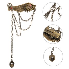 BIUDECO Punk Hair Barrettes for Girls Metal Hair Clips Steam Gear Wings for Women