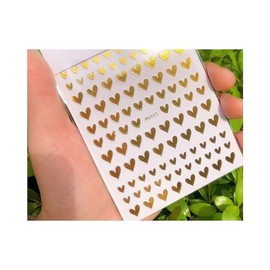 Heart Nail Decal Sticker Sweet Heart Love Valentine Day Nail Stickers Wg622 Gold Nail Wraps Art Stickers Manicure Supplies for Women for Home Nails Full Long Lasting Easy Apply and Remove