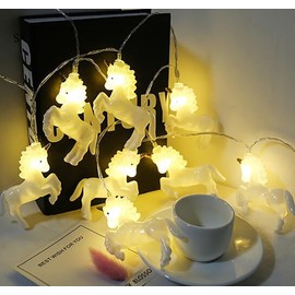 Hoolight Unicorn String Lights 10 LED 6.8 ft Battery Powered Unicorn Fairy Lights for Girl Room Decor Birthday Parties Holiday Christmas Decorations