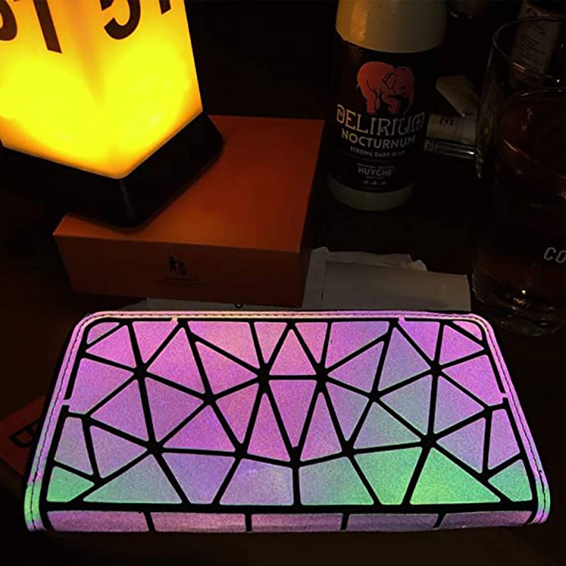 Lumbor37 Cartera Ligera Colorida Crujiente Reflectante del Arco Iris Luminosa