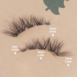 Material Para Pestanas Mink De Visón 3d Maquillaje Hipoalergenico De Larga Duración Naturales Curvatura 5Pares En C Color Negro Magefy