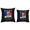Vichy France Flag GPS Coordinates Of Vichy Throw Pillow