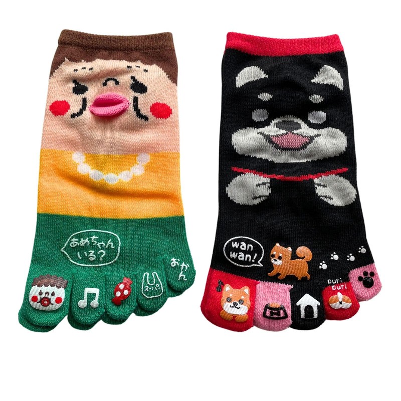 Mode Select Women's Five Toe Socks, Character, Thin, Summer, Ankle