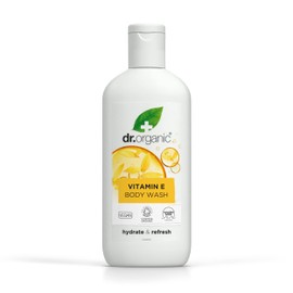 Dr Organic Vitamin E Body Wash, Shower Gel, All Skin Types, Natural, Vegan, Cruelty-Free, Paraben & SLS-Free, Recyclable & Recycled Ocean Bound Plastic, Certified Organic, 250ml, Packaging may vary