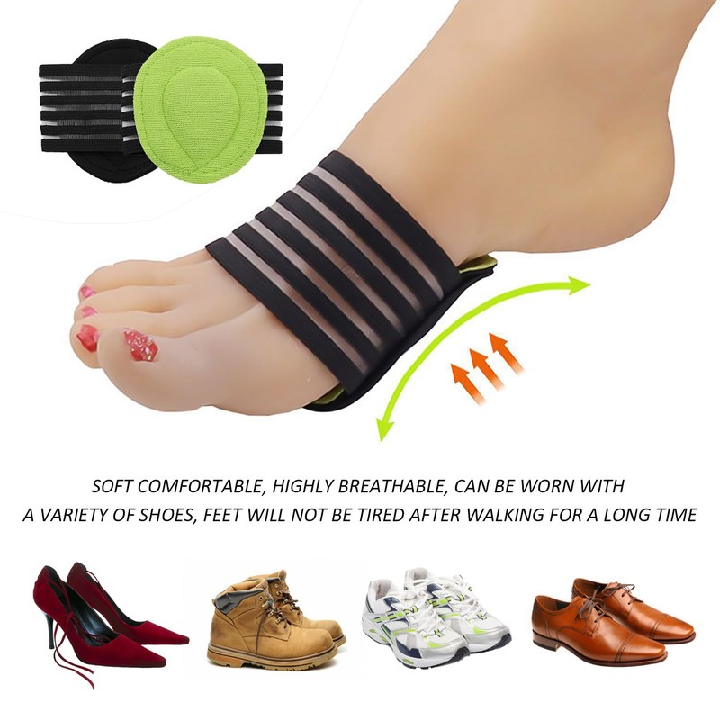 4 Pairs of Plantar Pressure Pads, Arch Support Straps, Plantar