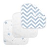 Kushies 3-Pack Terry Washcloth Set - Blue Chevron and Stars