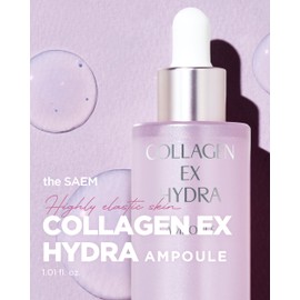 THESAEM Collagen EX Hydra Ampoule - Collagen & Ceramide Moisturizing Face Serum, Olive Oil & Squalane for Smooth Skin, Nourishing and Firming, Skin Irritation-Free, 1.01 fl.oz.