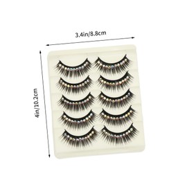 IWOWHERO 5 Pairs of Fake Eyelashes Lashes Lash Exaggeration Stage Performance Beauty