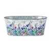 Napco Imports Indoor Outdoor Flower Pot Cover Container Basket 4 x 9.5 Inch Metal Butterfly Garden