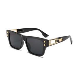 Long Keeper Retro Square Sunglasses for Men Women Classic Designer Oversized Sunglasses Wide Frame Pilot Square Vintage Sun Glasses UV400 Protection