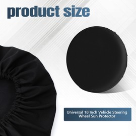 Wogomz Steering Wheel Cover Sun Shade, Anti-Heat Car Steering Wheel Shield, Cooling Steering Wheel Cover Block Sun & Heat, Universal 18 Inch Vehicle Steering Wheel Sun Protector (Black)