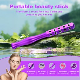 TJSTJS 2025 Beauty Roller – Germanium Stone Face Sculpting Tool, Uplift Facial Massaging Beauty Tool, Firming Massage Wand for Skin Tightening, Portable Cooling & Sculpting (Purple)