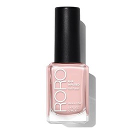 roro AHA Infused 21+ Free Nail Polish - Chip-Resistant High-Impact Nail Color Lacquer Made in the USA, Vegan/Cruelty-Free, Gluten-Free, Stained Glass, Pastel Pink, .4Fl Oz/12mL