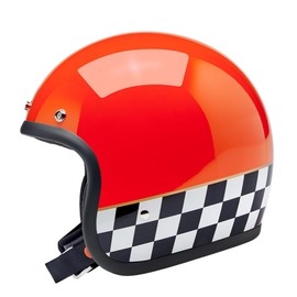 Biltwell Bonanza Competition Orange Motorcycle Helmet DOT Approved (Large)