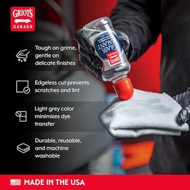 Griot's Garage - Toallas de Microfibra sin Bordes para Limpieza y Detalles de automóviles, sin Pelusas, paños de Lavado Ultra absorbentes, 12 x 12 Pul