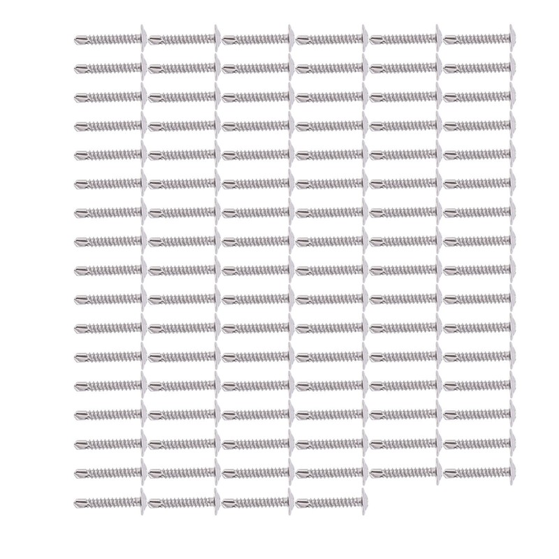 100Pcs Self Drilling Screw M4.2x25 Round Washer Stainless Steel Fastener