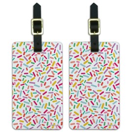Colorful Confetti Sprinkles Luggage ID Tags Suitcase Carry-On Cards - Set of 2