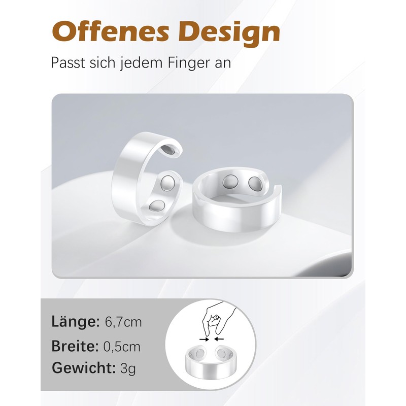 Jeracol Copper Magnetic Rings for Women Men 4 Pieces Ultra