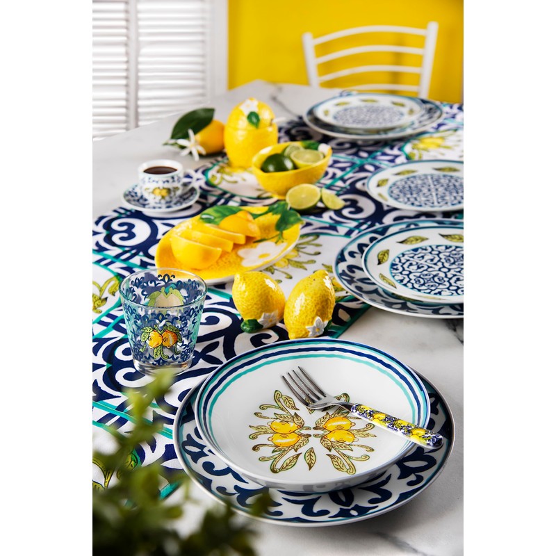 Excelsa Amalfi Ceramic Sugar Bowl with Spoon