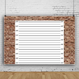 Mugshot Brick Wall Backdrop 10x8ft Police Lineup Prison Photo Photography Background for Bachelorette Party Girls Night Out Birthday Photo Studio Props