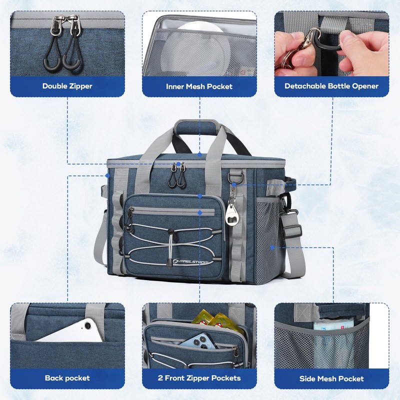 Maelstrom Soft Cooler Bag,Soft Sided Cooler,40 Cans Collapsible Cooler,Insulated Ice