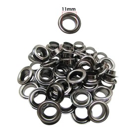 Trimming Shop Gunmetal Black 11mm Brass Eyelets with Washers Rust Proof Durable Grommets for Repair Clothing, Leather Work, Scrapbooking, Art and Craft, 100pcs
