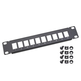 HMF 63345-02 UTP Keystone Patch Panel for Server Cabinet | 10 Inch | 1U | 10 Ports RJ45 | Black