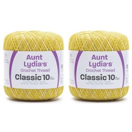 Generic Aunt Lydia Classic Mimosa Crochet - 2 Pack of 300y/274m - Cotton - Gauge 10 - Crochet, mimosa; yellow; white