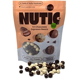 Gourmet Chocolate Covered Espresso Beans By Nutic | 1Lb | White Milk And Dark Chocolate Coffee Beans Assortment | Bulk Chocolate Espresso Candy