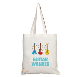 Coralgraph Inc TB706 Guitar Wanker Novelty Present Gift Printed Eco-Friendly Stylish Long Handled Tote Shoulder Bag