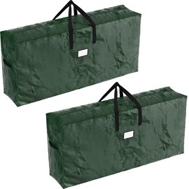 Storage Bags - Set of Two 64.5in Moving Bags with Durable Handles for Outdoor Cushion Storage, Clothes Storage, or Moving by Pure Garden (Green)
