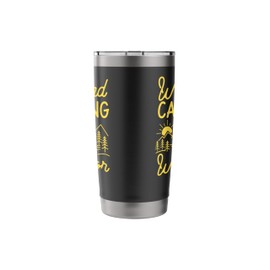 Weekend Camping Warrior Tent Minimalistic Stainless Steel Insulated Tumbler