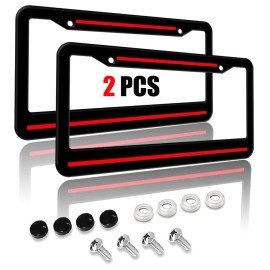 JYMAOYI Set of 2 For Honda Metal Black Metal License Plate Frame Tag Covers Accessories