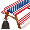 NUOLAN 6FT American Flag Picnic Table Cover with Bench Covers