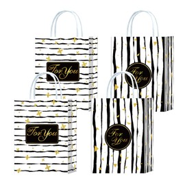 PQCLXUYA 12 Stück Papiertüten Mit Henkel,8.3*5.9*3.1 inch Papiertragetaschen,Geschenktüten, Candy Tüten Papiertüten, Süßigkeiten Tüten mit Drehgriffen Krafttüten für Kinderpartys Feiern Weihnachten