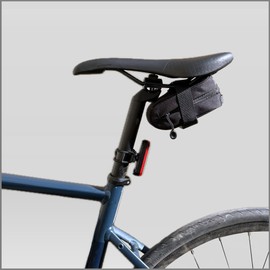 DACHS Mini Saddle Bag with Magnetic Clip and Light Holder - Compact, Lightweight Bicycle Underseat Bag - 13 x 7 x 5 cm, 60 g