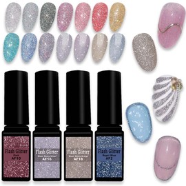 Reliable Japanese Flash Glitter Gel Artist Gel Series Color Gel (AF18 Sheer Dusty Grige)