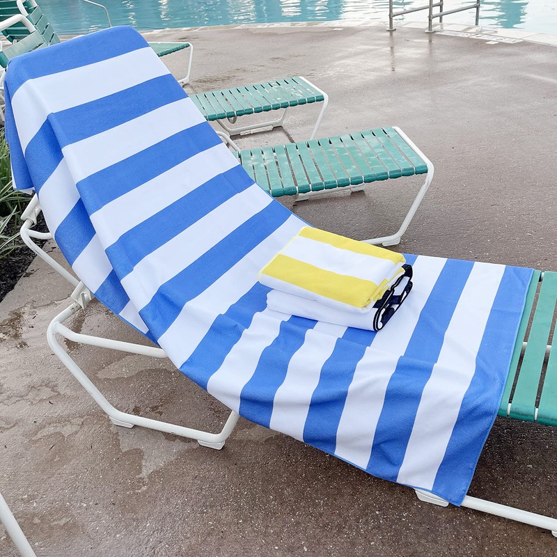 Allgala Oversize 40x70 Inch (1x1.8M) Cabana Stripe Design Microfiber Beach