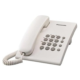 Panasonic KX-TS500MEW Teléfono Analógico, Escritorio/Pared, Color Blanco