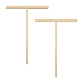 Lotsdonxia 2PCS T-Shaped Natural Wooden Crepe Spreaders, 4.7 x 6.3 Inches, Ideal for Pancake Making and Other Kitchen Tasks