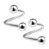 2 x Surgical Steel Twister Spiral Lip Earrings 1.2 mm